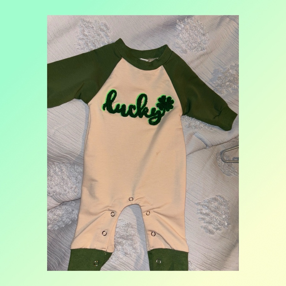 Lucky onesie for st. Pattys day